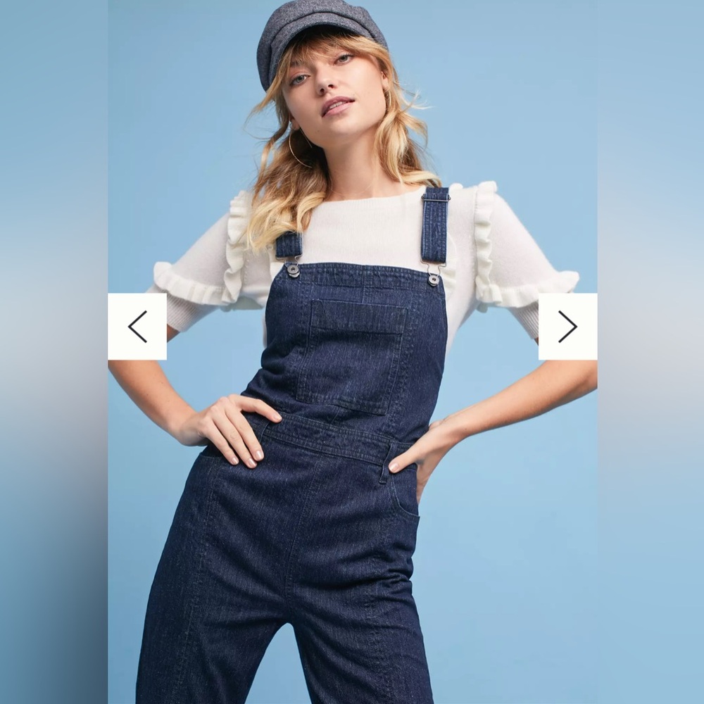 Anthropologie Pilcro Women's Dark Wash Denim Overall  28